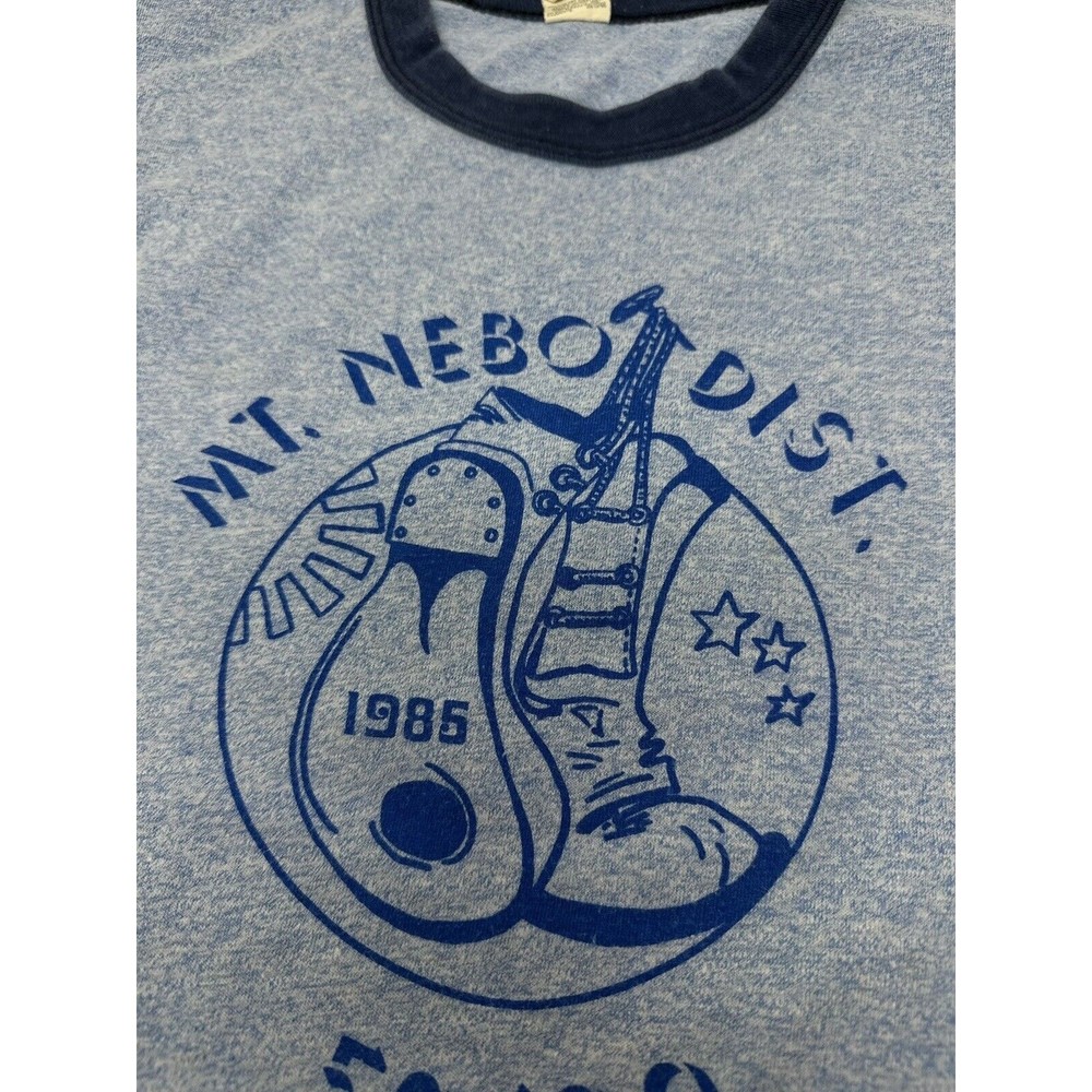 1980’s Screen Stars Tee Shirt Royal two tones (Medium) blue with Navy… - Picture 3 of 11